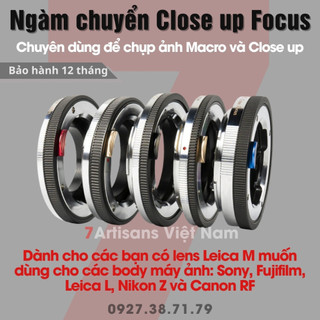 Ngàm chuyển 7Artisans Close Up Focus - Adapter Ring cho Lens Ngàm Leica M dùng cho Sony, Leica L, Nikon Z, Canon R, Fuji