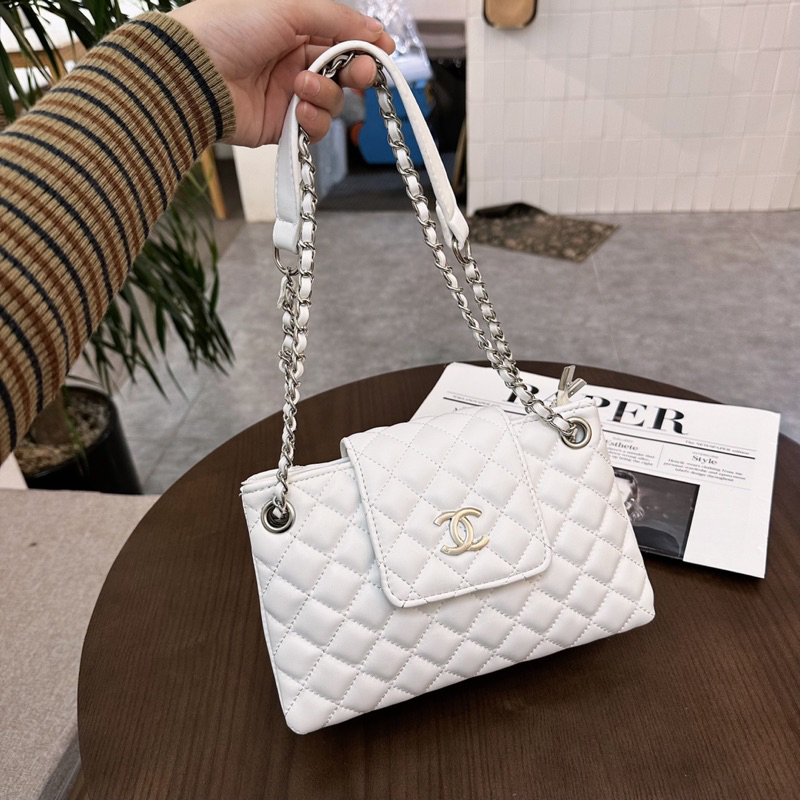 Túi đeo chéo đeo vai trần ô size 23 tag bạc mẫu mới hàng đẹp