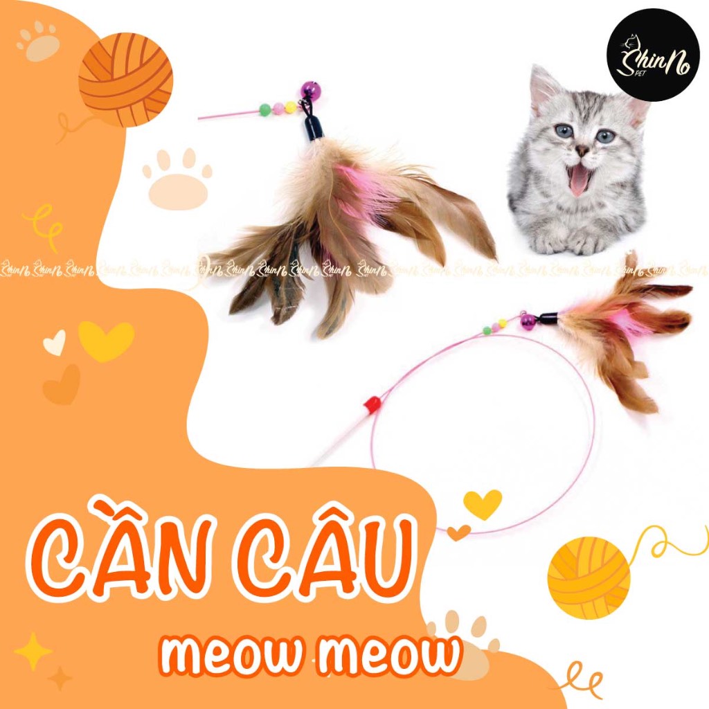 Cần Câu đồ chơi , Cần Câu Lông Vũ cho Mèo-ShinnoPetshop