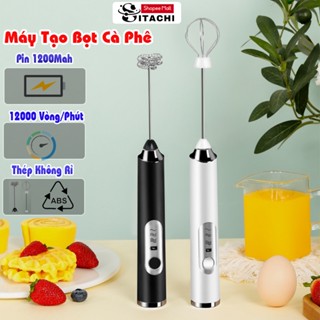 Máy tạo bọt cafe, Sitachi đánh trứng mini cầm tay sạc 3 tốc độ sử dụng pin sạc cao cấp