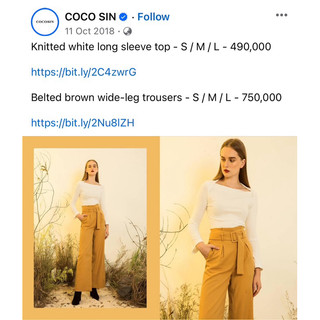[Cocosin] Áo knit trắng dài tay size S (newtag) (có ảnh thật)