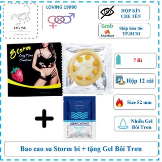 [COMBO 10 HỘP] BAO CAO SU STORM Hương Dâu 7 Bi Lớn Quanh Đầu HỘP 1 CÁI DUY NHẤT