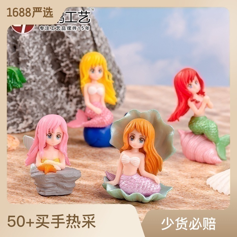 Đồ trang trí Nàng Tiên Cá Nhỏ Dễ Thương Dùng Trang Trí Bể Cá, Decor