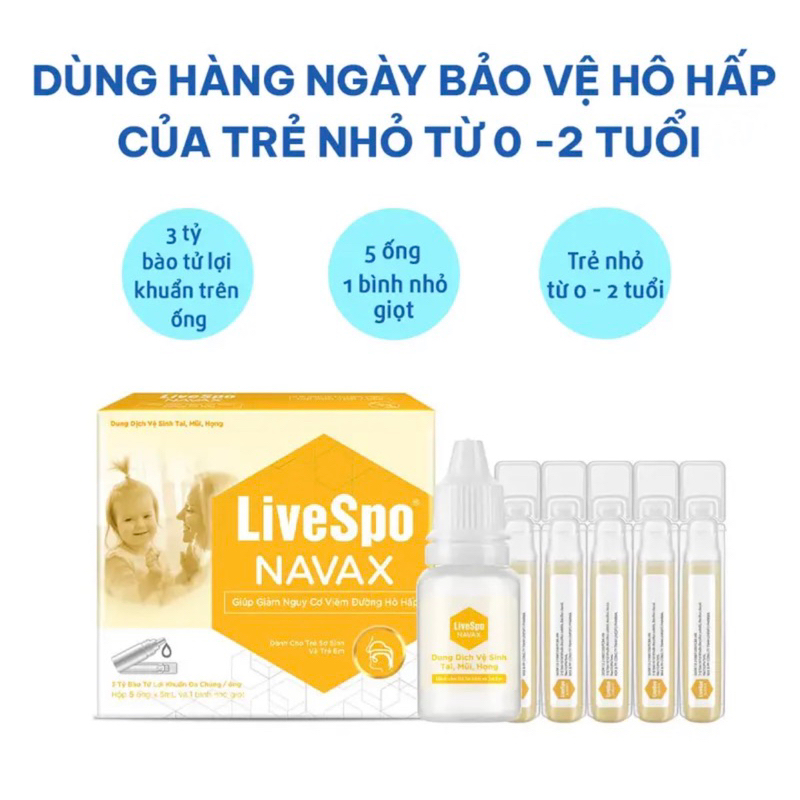 Combo Livespo Navax chuyên dụng bình xịt 30ml và Navax kids  giúp giảm nguy cơ viem tai mũi họng