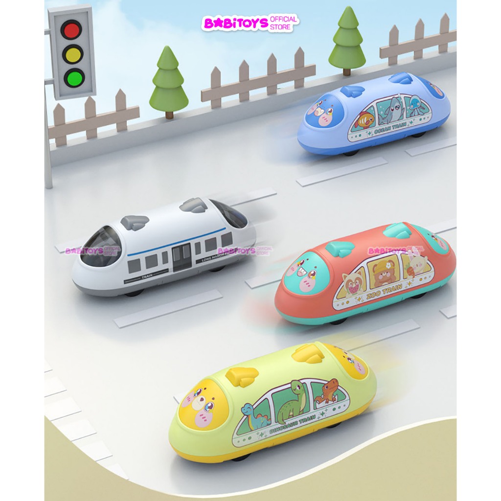 Đồ chơi mô hình tàu cao tốc chạy cót tiến lùi tự động vui nhộn  cho bé, đồ chơi tàu hỏa xe lửa chạy cót không dùng pin
