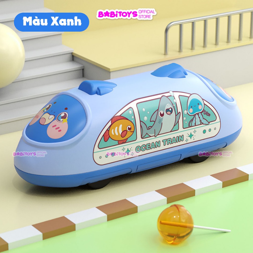 Đồ chơi mô hình tàu cao tốc chạy cót tiến lùi tự động vui nhộn  cho bé, đồ chơi tàu hỏa xe lửa chạy cót không dùng pin