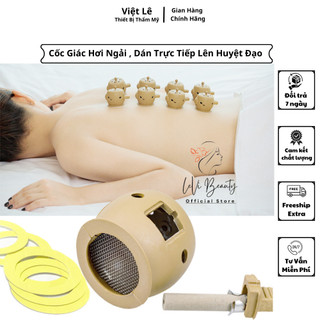 Cốc giác hơi ngải cứu, nhang ngải dán, đuốc ngải dán trực tiếp lên huyệt đạo