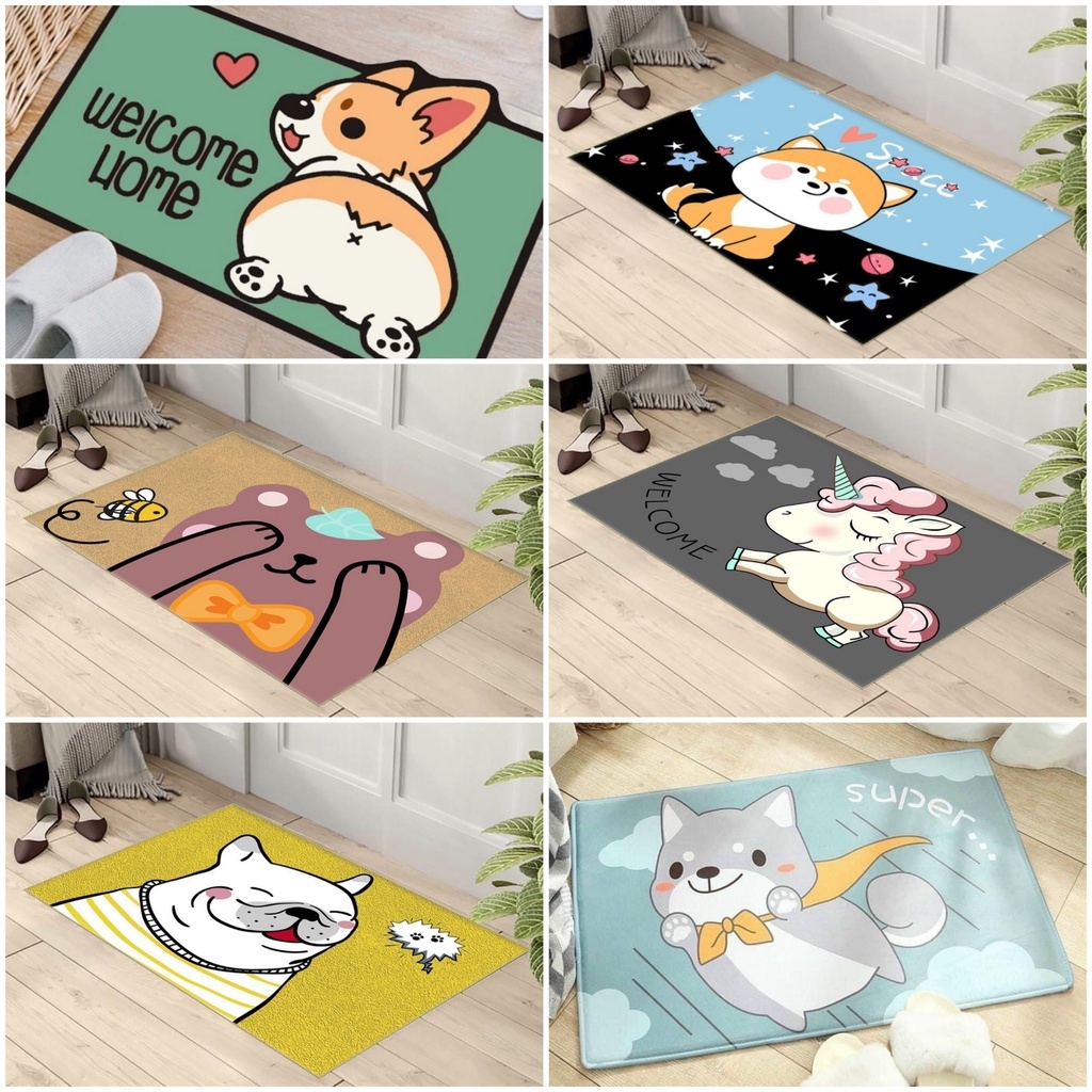 Thảm 3D Lau Chân Hình Thú Vilahome, Thảm Sàn Nhà Chống Trơn Trượt 3D Nhiều Mẫu, Thấm Hút Tốt, Kích Thước