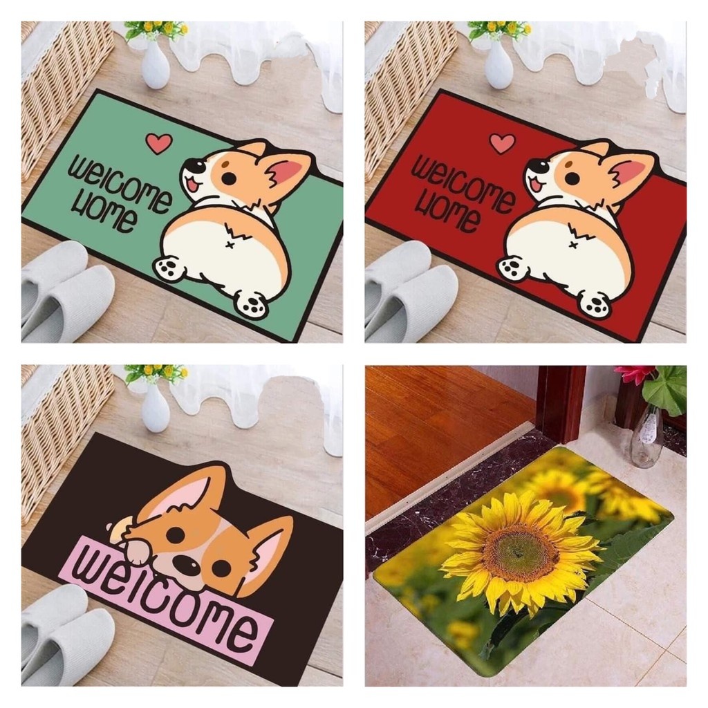 Thảm 3D Lau Chân Hình Thú Vilahome, Thảm Sàn Nhà Chống Trơn Trượt 3D Nhiều Mẫu, Thấm Hút Tốt, Kích Thước