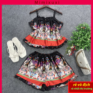 Đồ ngủ 2 dây, sét áo 2 dây lụa satin