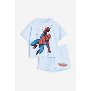 Set bộ quần áo bé trai hè cộc tay HM Auth nhiều mẫu: siêu nhân, người nhện, marvel, micky