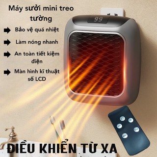 Quạt Sưởi Ấm Công Suất 800w máy sưởi treo tường, Máy Sưởi có điều khiển gắn tường làm ấm phòng mùa đông FERADO