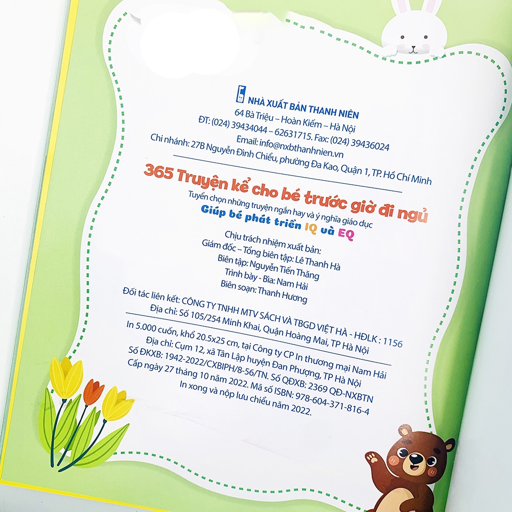 Sách -  365 Truyện Kể Cho Bé Trước Giờ Đi Ngủ - Giúp Bé Phát Triển IQ và EQ