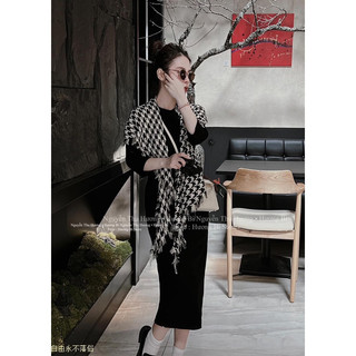 Váy len lông thỏ 🔥 Hàng loại 1 🔥 váy len lông thỏ kèm khăn ríc rắc