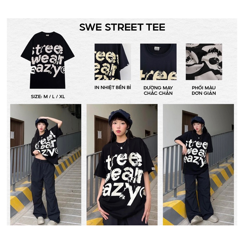 Áo Thun/Áo phông Unisex EAZY Tay Lỡ form rộng màu ĐEN 🖤 Chất thun cotton form nam nữ unisex/ Jaystoree 🖤