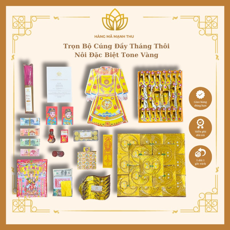 Trọn Bộ Đồ Cúng Đầy Tháng Thôi Nôi Cúng Mẹ Sạnh Mẹ Độ Cho Bé Trai Bé Gái - Kèm Bài Khấn