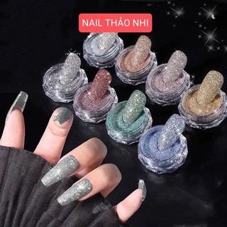 Set nhũ rắc flash 8 hũ siêu sáng trang trí móng nail thao nhi