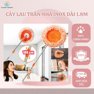 Chổi Lau Trần Nhà EMBER Hình Hoa Hướng Dương Đa Năng Xoay 180 Độ Cán Inox Dài 180cm