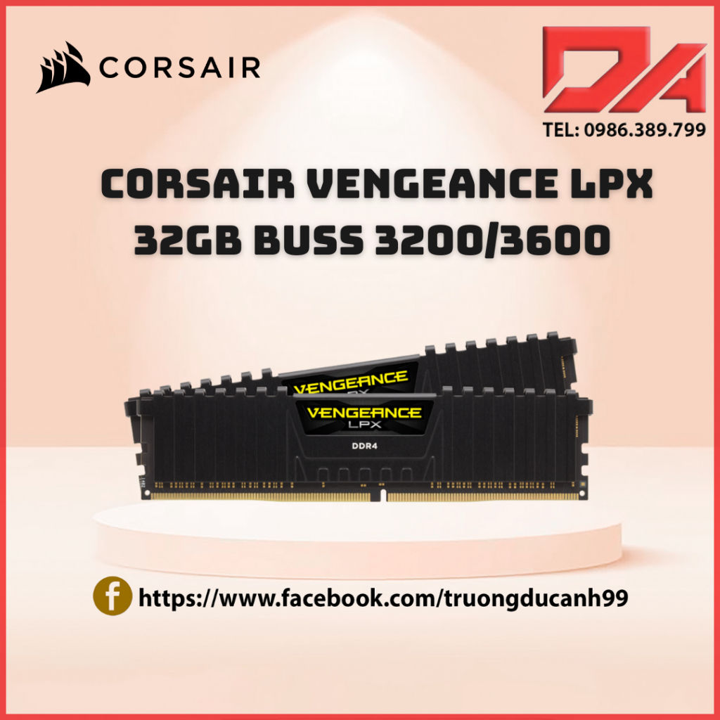 Ram Corsair Vengeance LPX 32GB  buss 3200/3600 - NEW