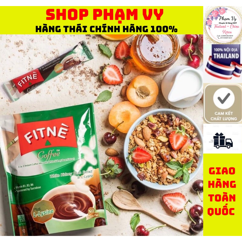 Bịt 20 Gói Cà Phê Fitne Instant Mix 3in1 Giúp Giảm Mỡ, Tăng Collagen, Cung Cấp Vitamin C Chống Oxy Hoá Trong Cơ T-