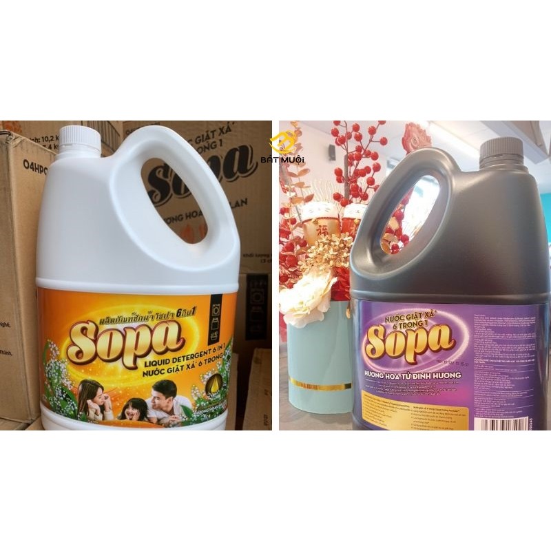 Nước Giặt Xả Sopa 6 Trong 1 Hương Hoa Tử Đinh Hương/ hoa linh lan Chai 3.4kg