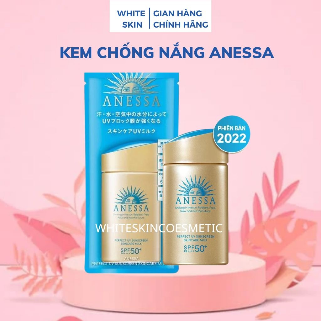 Kem chống nắng Anessa Perfect UV Sunscreen Skincare Milk 60ml nhật bản màu xanh