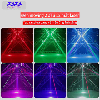Đèn moving 12 mắt 2 đầu laser