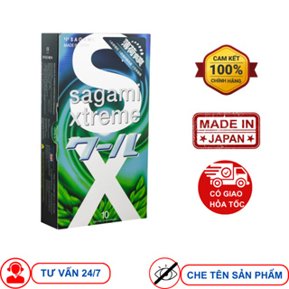 Bao cao su Sagami Spearmint kéo dài thời gian hương bạc hà hộp 10 bcs