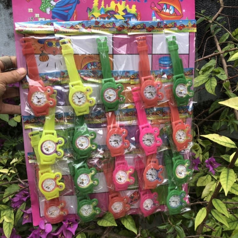 Sỉ vỉ 20 đồ chơi đồng hồ màu sắc hình chú ếch