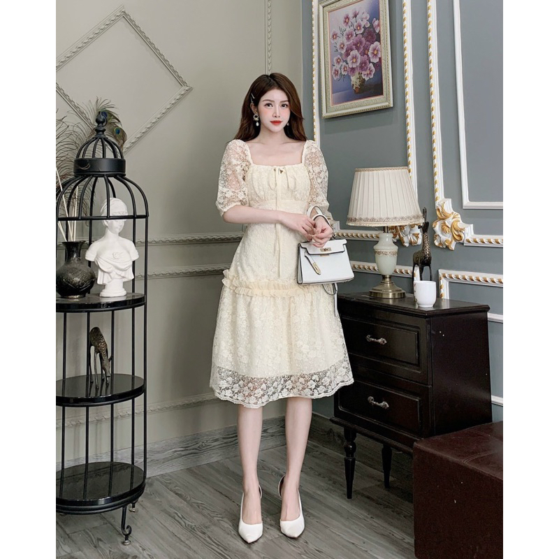 đầm ren 2 lớp hách eo