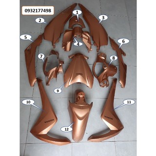 Nhựa màu 12 món vàng đồng vision đời 2015 đến 2020 zin hãng honda