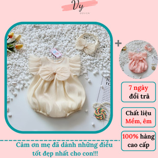 MV011 Váy Bé Gái VYDESIGN. Body Bé Gái Thiết Kế Chất Mát Kèm Phụ Kiện. Váy Bé Gái Sơ Sinh,Đầm Đầy Tháng, Bodysuit Cho Bé