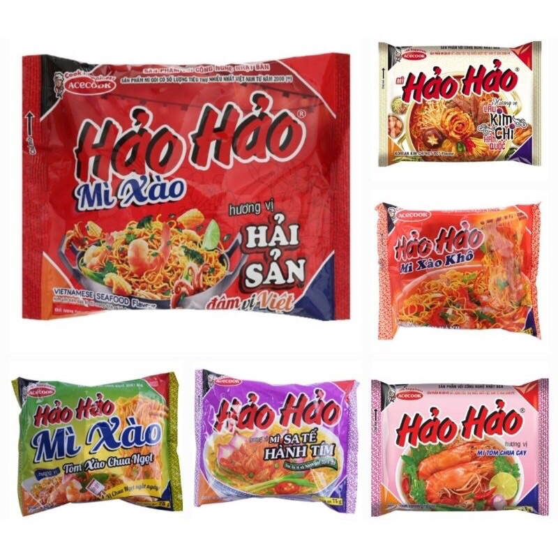 Mì Hảo hảo tôm chua cay/ xào Hải Sản các loại đủ vị 75g