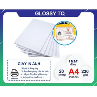 20 tờ giấy in ảnh glossy photo a4- định lượng 230gm