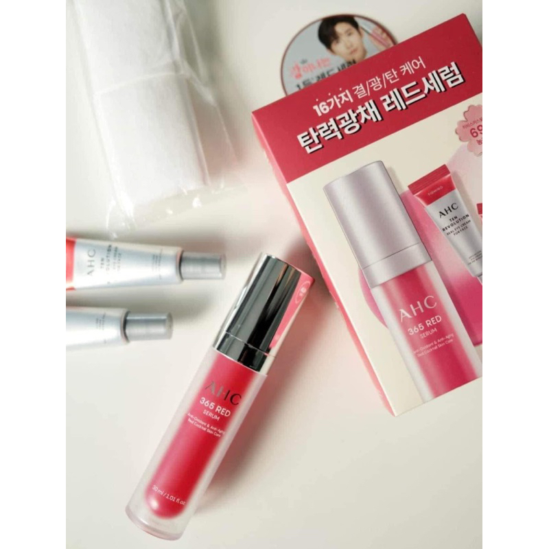 Set dưỡng da AHC 365 RED SERUM lựu đỏ tặng kèm kem mắt