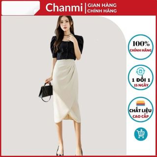Chân váy phong cách công sở hàng thiết kế cao cấp cv01 xếp ly eo dáng mới