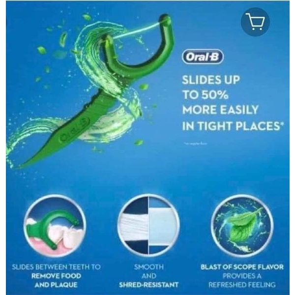 Tăm chỉ nha khoa Oral-B Glide Floss Picks Scope Outlast 75 cái