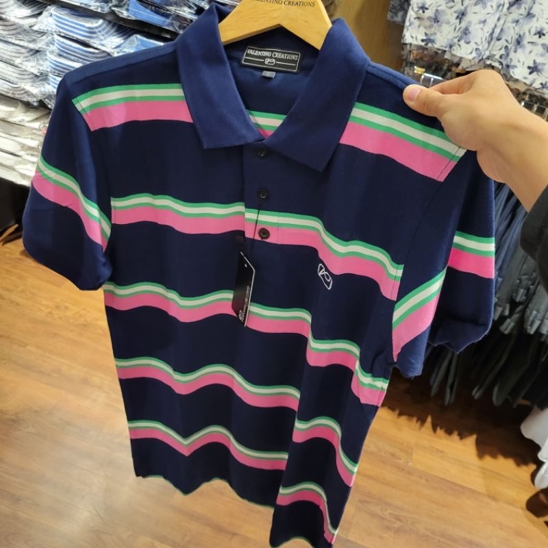 Áo Polo Valentino Creations kẻ sọc tay ngắn malaysia