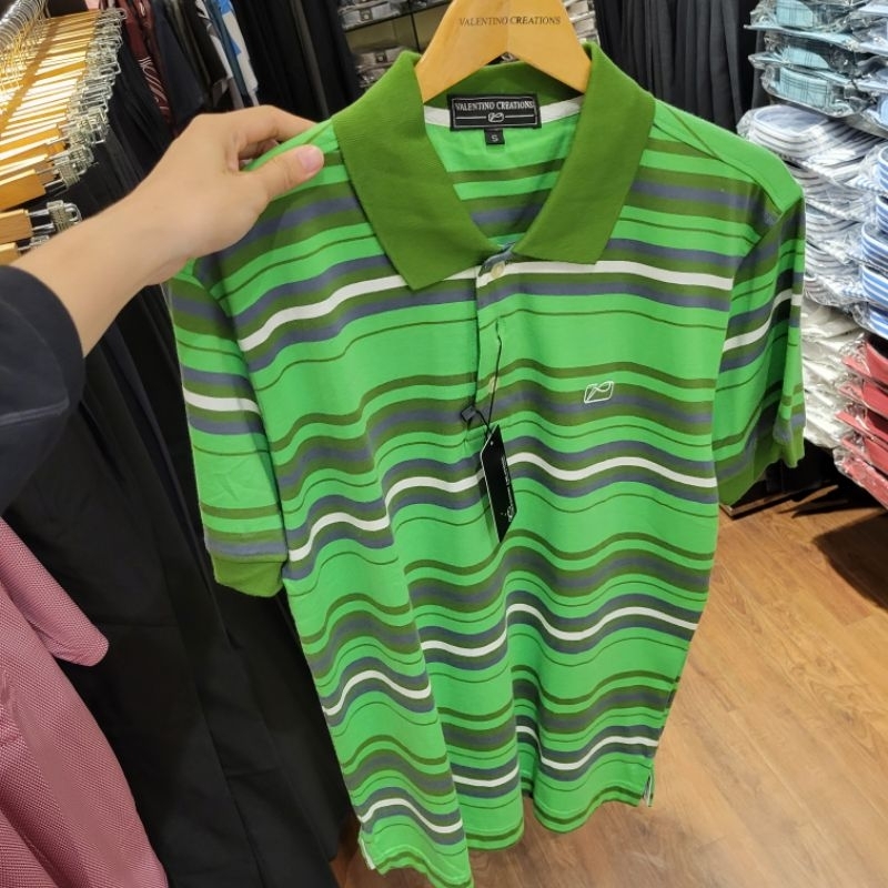 Áo Polo Valentino Creations tay ngắn kẻ sọc size S