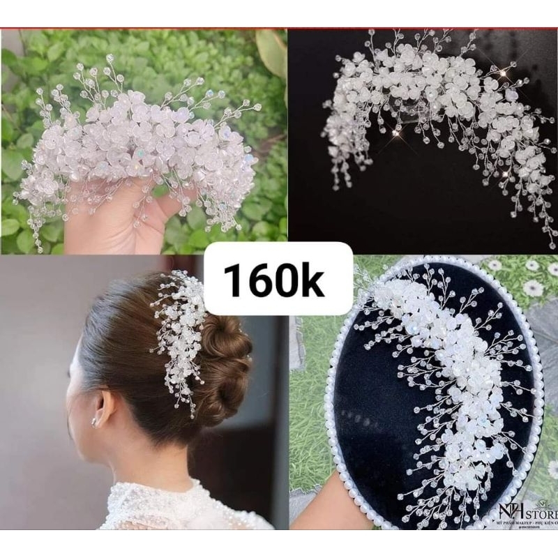 cài tóc kết  đá cô dâu xinh