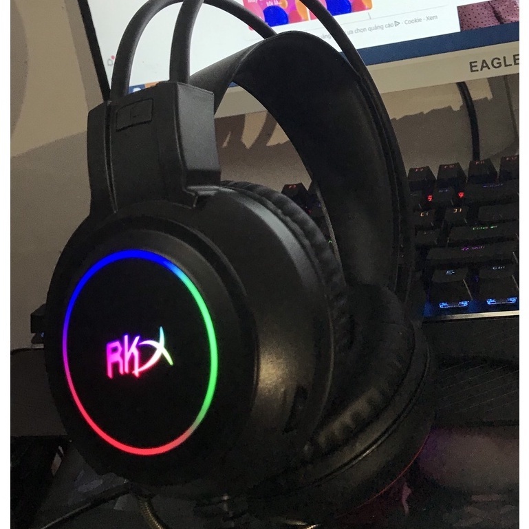 Tai Nghe RK X1 Black  Âm Thanh 7.1 USB LED
