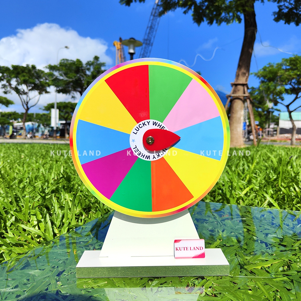 Vòng quay trúng thưởng may mắn 25 cm 10 ô có thể dùng làm giáo cụ dạy học viết bút bi lên rồi xóa mới V-M5