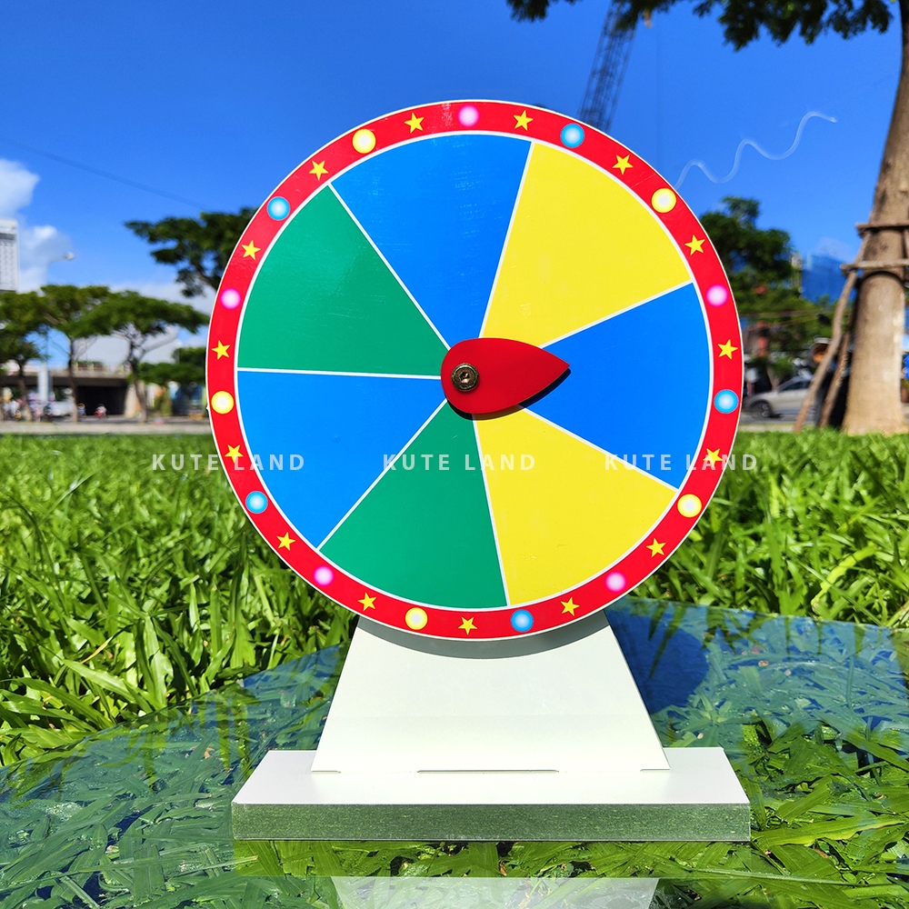 Vòng quay trúng thưởng 7 ô may mắn 25 cm cao 35 cm thích hợp dạy học, các sự kiện, trò chơi, tiệc tùng giải trí V-M2
