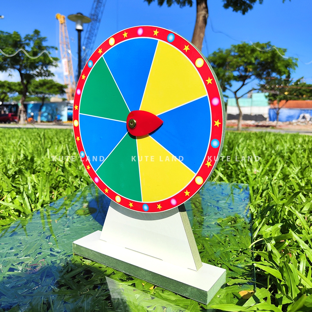 Vòng quay trúng thưởng 7 ô may mắn 25 cm cao 35 cm thích hợp dạy học, các sự kiện, trò chơi, tiệc tùng giải trí V-M2