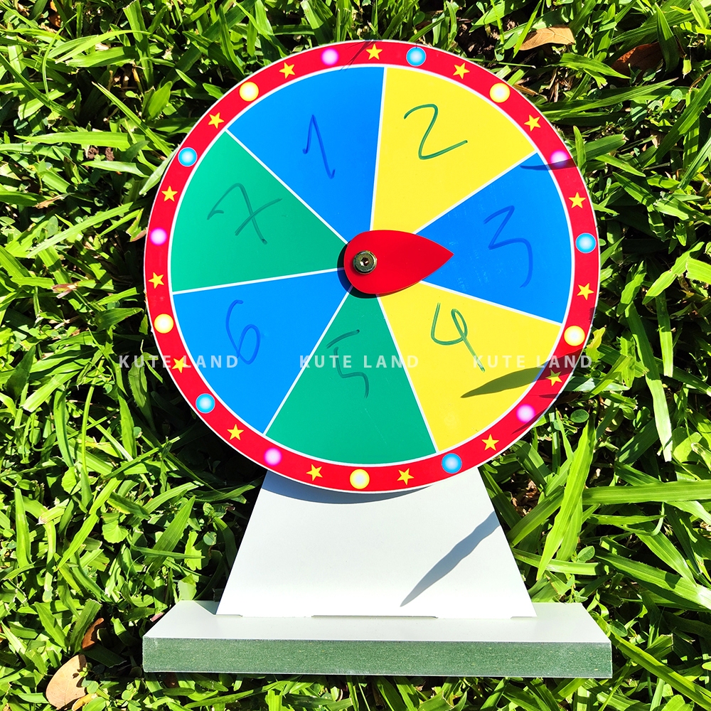 Vòng quay trúng thưởng 7 ô may mắn 25 cm cao 35 cm thích hợp dạy học, các sự kiện, trò chơi, tiệc tùng giải trí V-M2