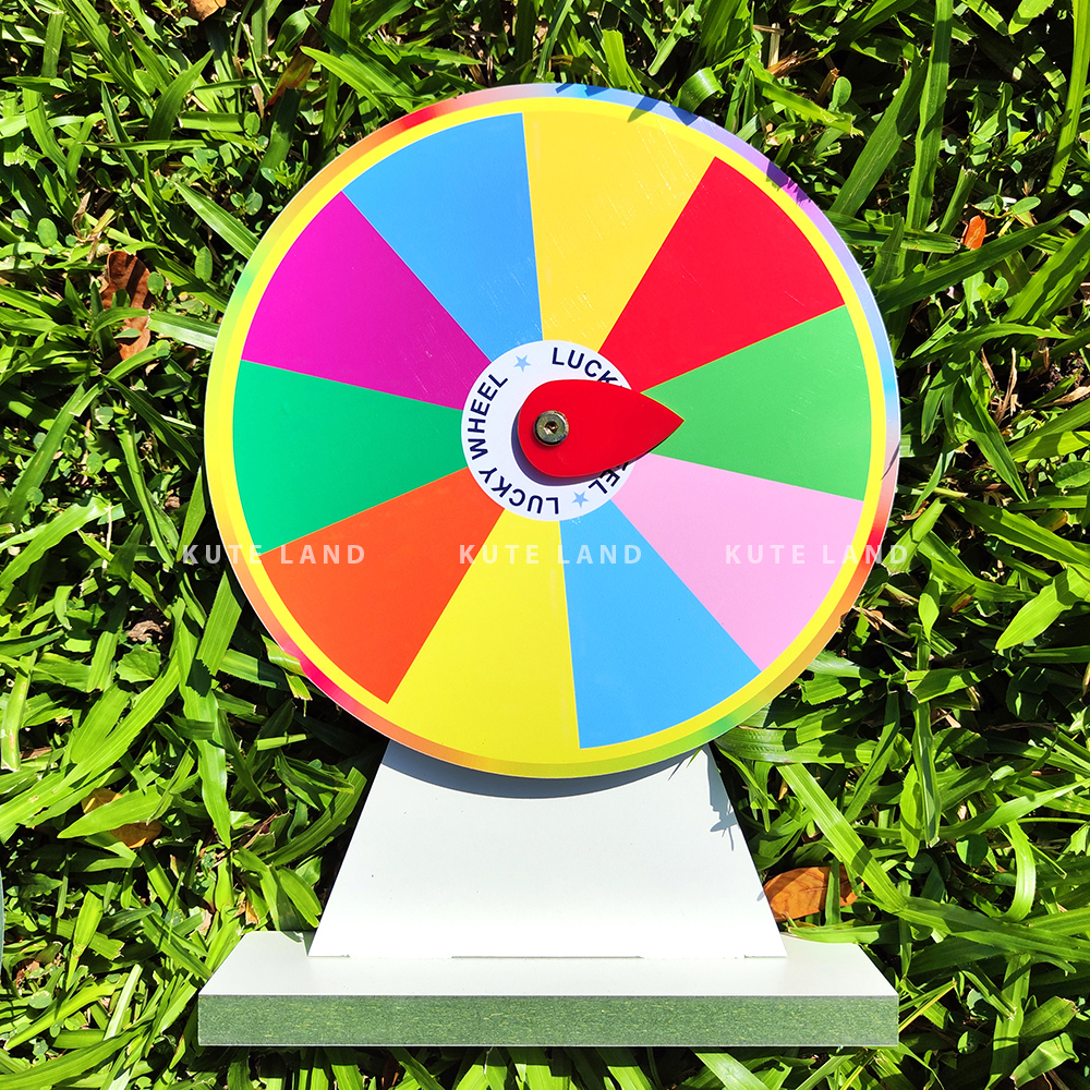 Vòng quay trúng thưởng may mắn 25 cm 10 ô có thể dùng làm giáo cụ dạy học viết bút bi lên rồi xóa mới V-M5