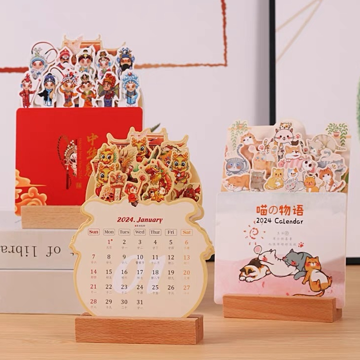 Lịch để bàn mini 2024 nhiều mẫu Ráp sáng tạo dễ thương,làm đồ trang trí,lịch notepad để bàn học,bàn làm việc,quà tặng...