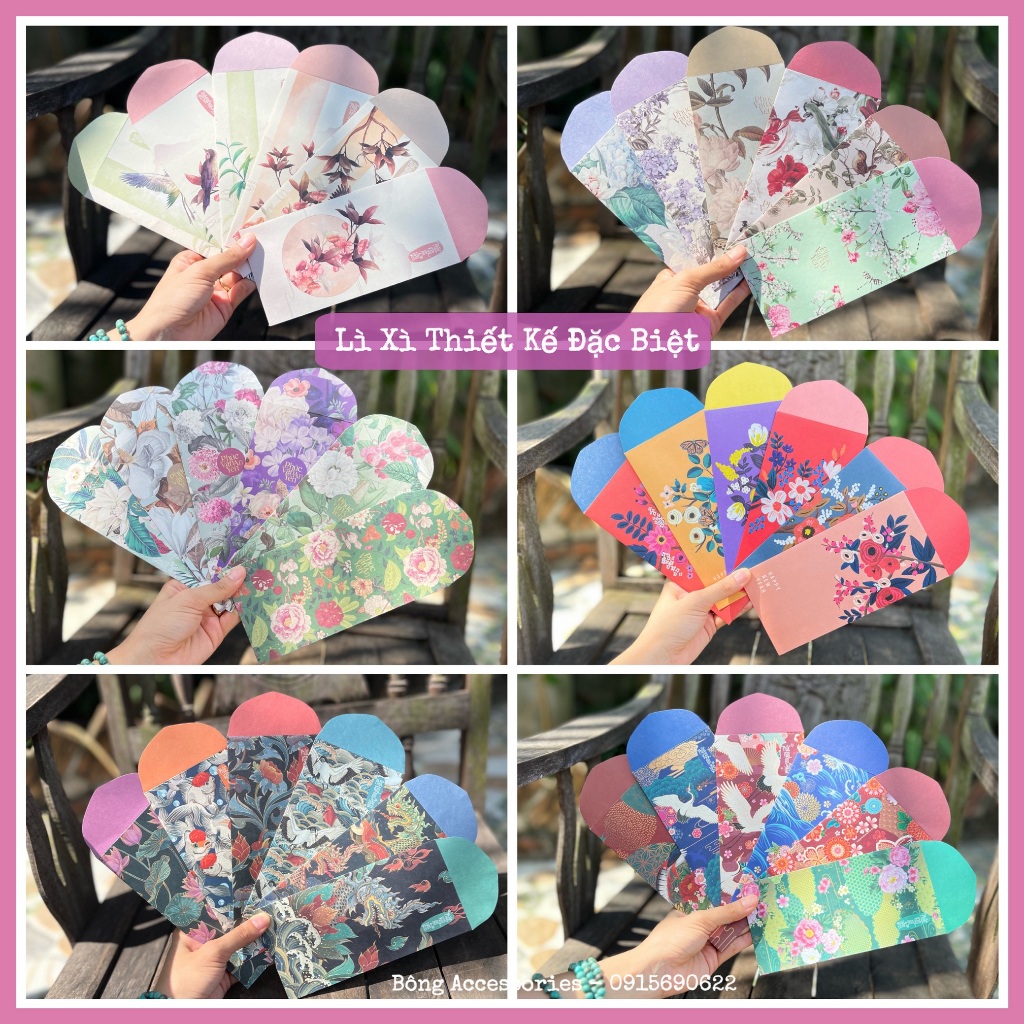 Lì xì Tết Thiết Kê Gác Xép độc đáo, xinh xắn - Giấy Kraft nhật trắng cao cấp in sắc nét