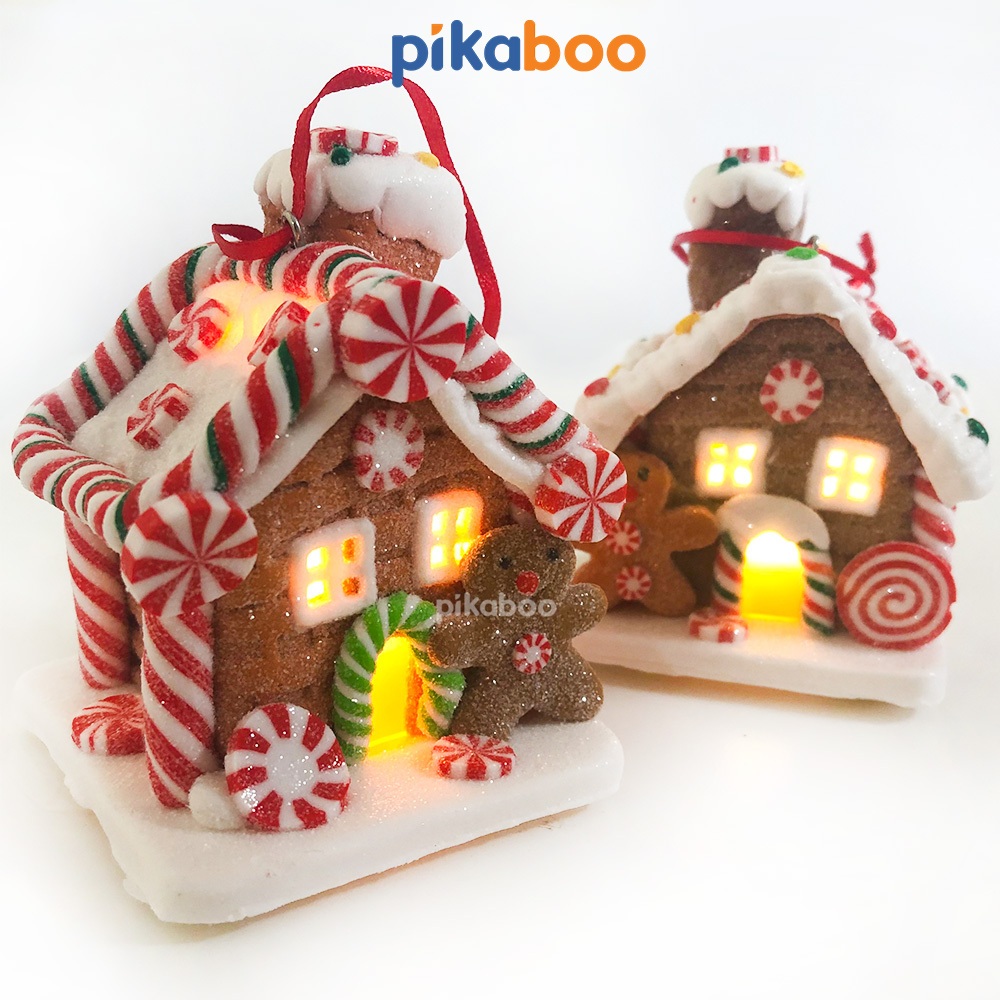 Ngôi nhà đèn, bánh gừng bé trai bé gái Pikaboo, làm quà tặng cho bé nhân dịp Giáng sinh Noel, chất liệu cao cấp đẹp mắt