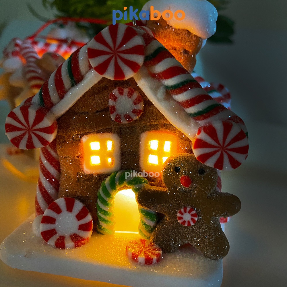 Ngôi nhà đèn, bánh gừng bé trai bé gái Pikaboo, làm quà tặng cho bé nhân dịp Giáng sinh Noel, chất liệu cao cấp đẹp mắt